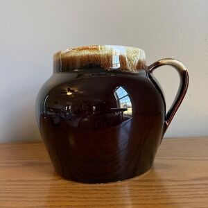 Vintage Pfaltzgraff Gourmet Brown Drip‎ Glaze Bean Pot 1960s Pottery MCM